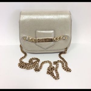 Jimmy Choo Metallic Silver Leather "CIGGY” Bag